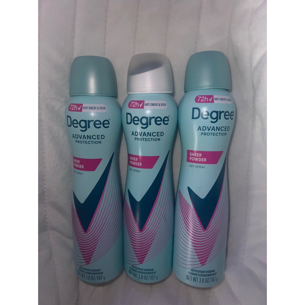 3 Pack Degree Advanced Protection Sheer Powder Dry Spray Antiperspirant 3.8oz